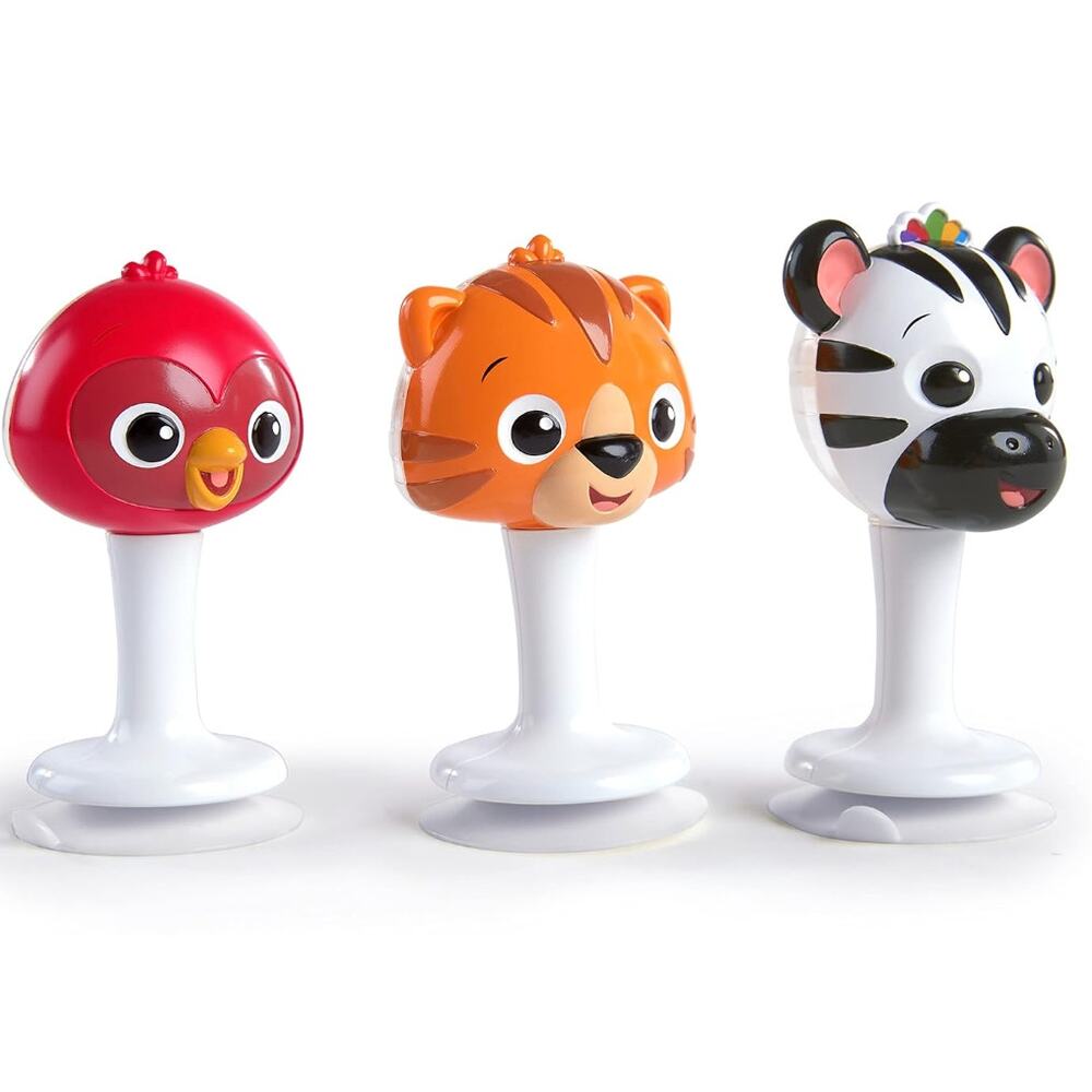 Baby Einstein Rattle & Jingle Trio Suction Toys, Take-Along Musical Rattle Set